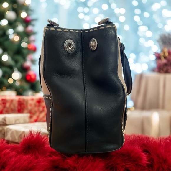 PRADA City Stitched Beige Canvas Hand-Stitched Leather, Double Zipped Tote - Picture 10 of 17